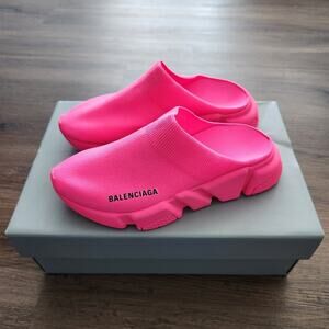 Authentic Balenciaga Speed Mule Sneakers Neon Pink 36EU 6US